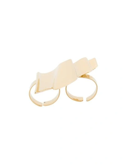 Saint Laurent Graphic-shaped Double Ring