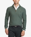 Polo Ralph Lauren Men's Half-zip Cotton Sweater In Moss Green Heather
