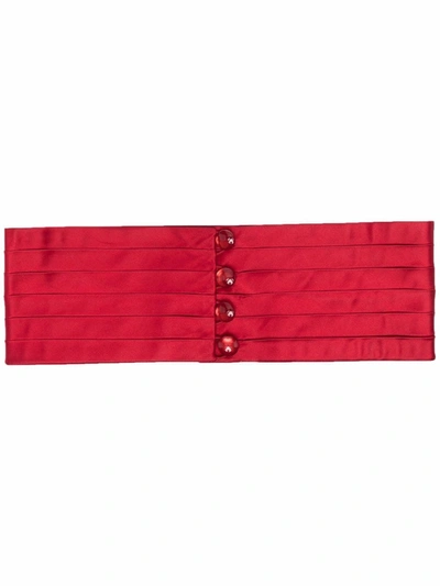 Pre-owned Saint Laurent 1980s Silk Smoking Waist Belt In Red