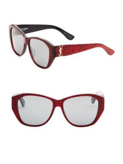 Saint Laurent 56mm Square Sunglasses In Red