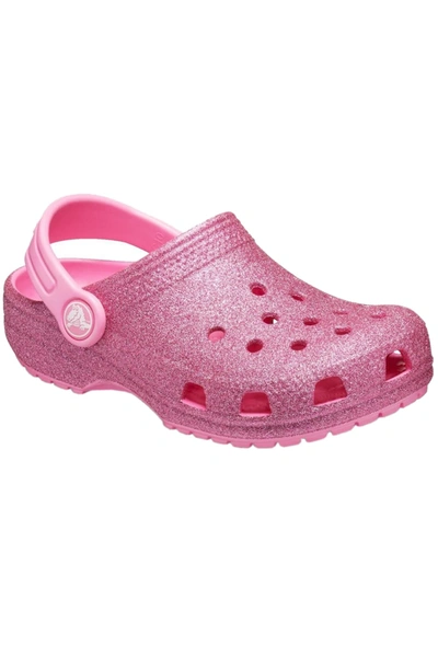 Crocs Childrens/kids Classic Glitter Slip On Clog (light Pink)