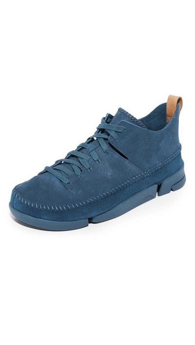 Clarks Trigenic Flex Nubuck Sneakers In Blue | ModeSens