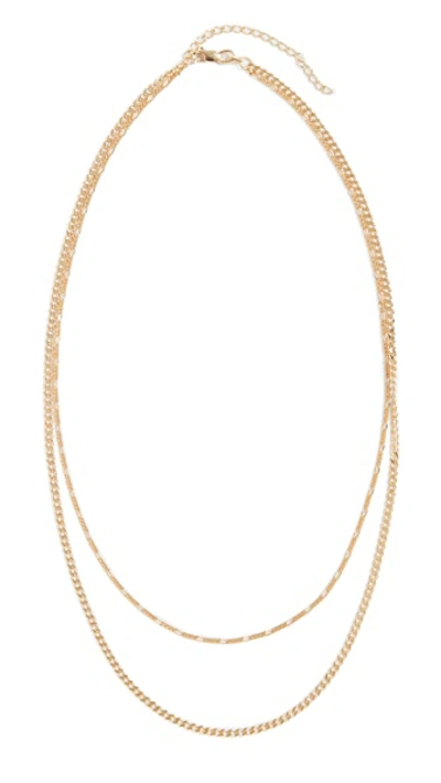 Adinas Jewels Double Chain Figaro X Cuban Necklace