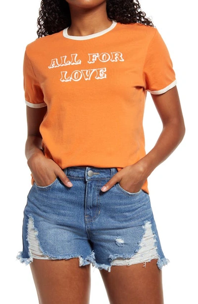 Bdg Urban Outfitters All For Love Organic Cotton Ringer Tee In Orange