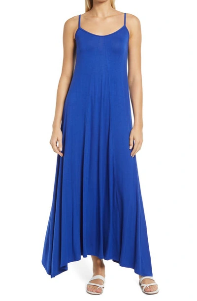 Loveappella Godet Maxi Dress In Royal