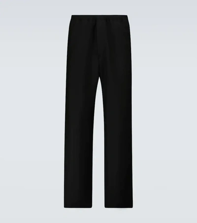 Acne Studios Straight-leg Wool And Mohair-blend Grain De Poudre Trousers In Black