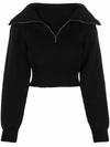Jacquemus Zip-fastening Long-sleeve Jumper In Nero