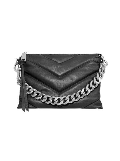 Rebecca Minkoff Maxi Edie Quilted Leather Shoulder Bag In Black