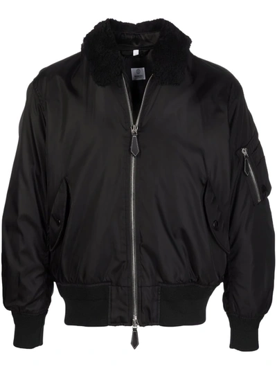 Burberry Logo-print Zip-fastening Bomber Jacket In Black