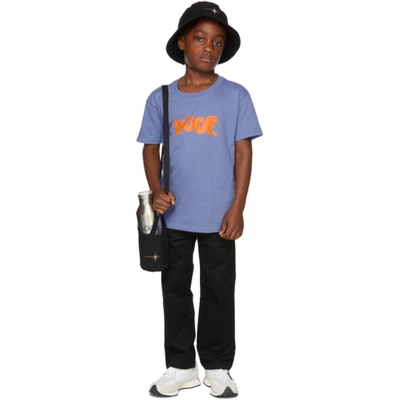 Ooof Ssense Exclusive Kids Purple & Orange Logo T-shirt In Lavender/orange