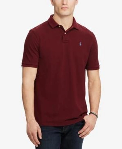 Polo Ralph Lauren Weathered Mesh Classic Fit Polo Shirt In Fall Burgundy