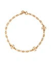 Tory Burch Roxanne 18k Gold-plated Chain Delicate Bracelet In Rolled Brass