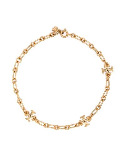 Tory Burch Roxanne 18k Gold-plated Chain Delicate Bracelet In Rolled Tory Gold