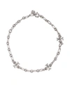 Tory Burch Roxanne Silver-plated Cubic Zirconia Chain Bracelet In Worn Silver