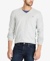 Polo Ralph Lauren V-neck Cotton Sweater In Andover Heather