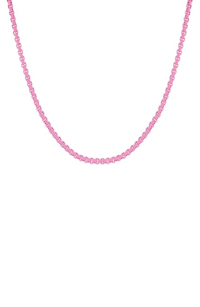 Adinas Jewels Adina's Jewels Colored Enamel Rope Chain Necklace In Pink