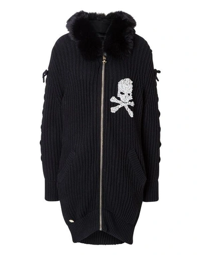 Philipp Plein Knit Jacket "kiss Snow" In Black