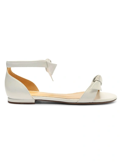 Alexandre Birman Clarita Leather Flat Sandals In White