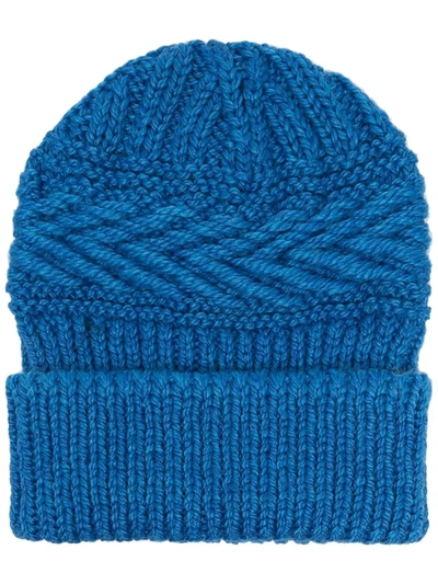 Isabel Marant Seal Wool Blend Knit Beanie In Blau