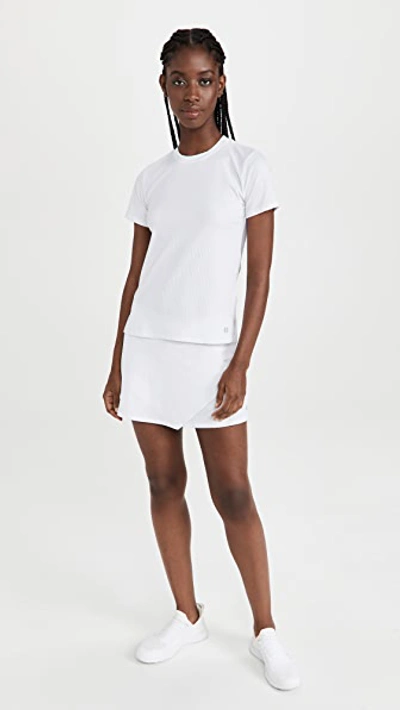Eleven By Venus Williams Love To Love Ribbed Tennis T-shirt In White
