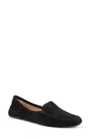 Patricia Green Jillian Driving Moccasin In Haircalf In Black Suede