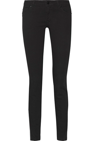 Givenchy Low-rise Leather-trimmed Skinny Jeans