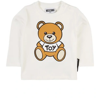 Moschino White T-shirt For Baby Kids With Teddy Bear