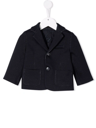 Fay Blue Jacket For Baby Boy In Nero