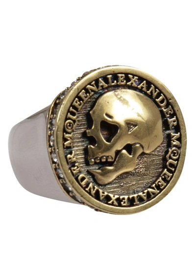 Alexander Mcqueen Skull Motif Ring In Oro