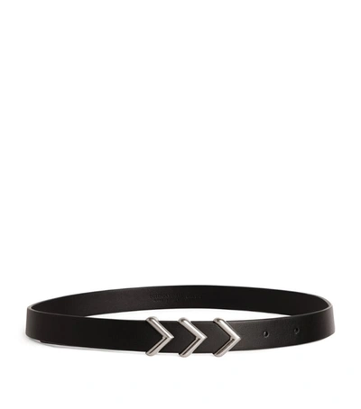 Bottega Veneta Cintura' Arrow Buckle Leather Belt In Black