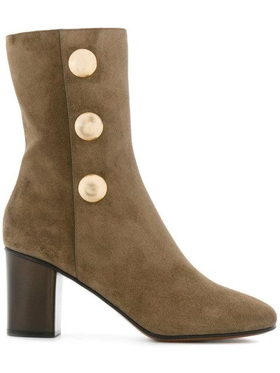 Chloé Orlando Ankle Boots In Beige