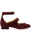 Chloé Buckle Strap Ballerina Pumps In Obscur Purple