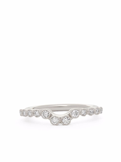 Annoushka 18kt White Gold Marguerite Diamond Half Jacket Ring