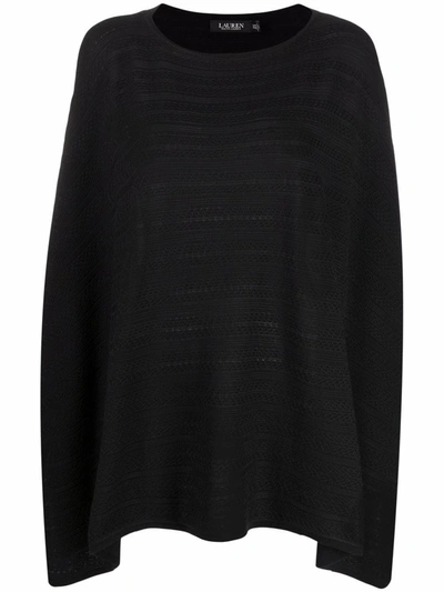 Lauren Ralph Lauren Poncho-style Knit Sweater In Schwarz