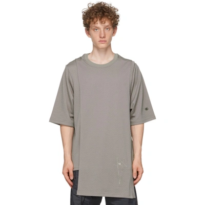 Rick Owens Grey Champion Edition Mesh Toga T-shirt | ModeSens
