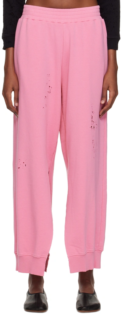 Mm6 Maison Margiela Pants In Rose-pink Cotton