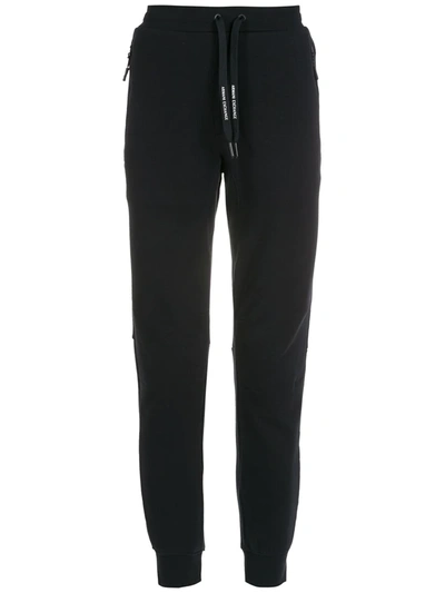 Armani Exchange Drawstring-waist Cotton Track Trousers In Black