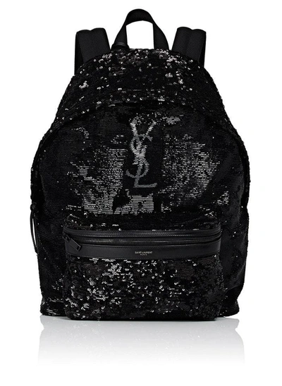 Saint Laurent Sequined Classic Backpack In Black