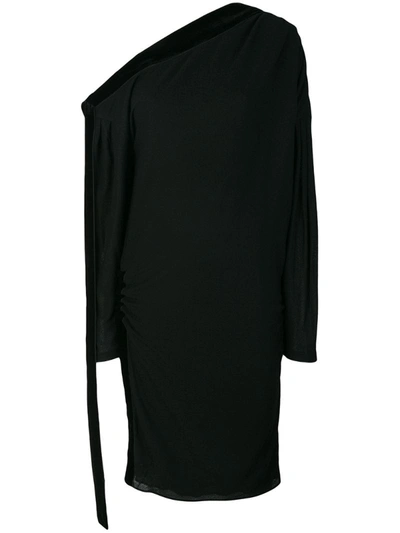 Tom Ford Off Shoulder Ruched Dress In Black