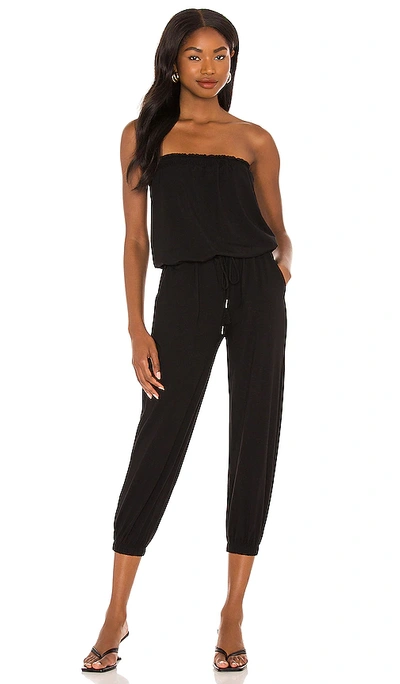 Bobi Jersey Strapless Jumpsuit In Black