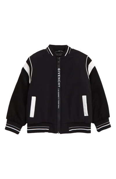 Givenchy Kids' Split Logo Bomber Jacket In 09b Black