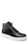 Bruno Magli Men's Festa Mix-leather High-top Sneakers In Black/gray