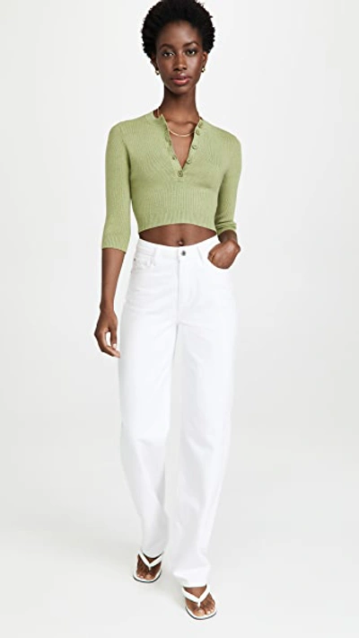 Joostricot 3/4 Sleeve Crop Top In Fairy