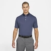 Nike Dri-fit Player Houndstooth Polo In Obsidian,brushed Silver