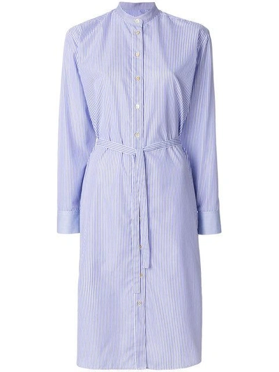 Paul Smith Pinstripe Shirt Dress In Blue