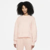 Nike Sportswear Collection Essentials Women's Oversized Fleece Crew In Pink