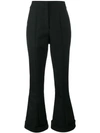 Jacquemus Flared Wool And Cotton-blend Trousers In Black