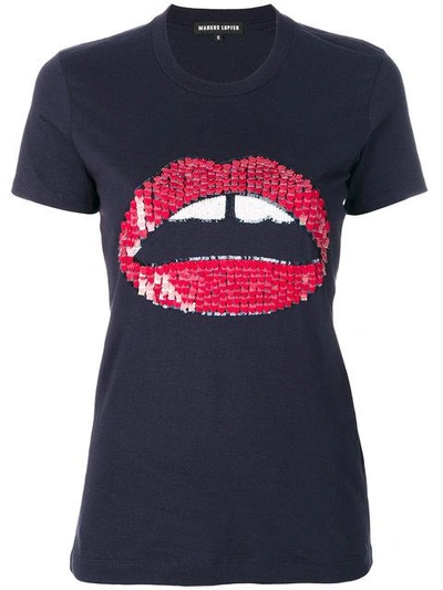 Markus Lupfer Sequin Lips T-shirt