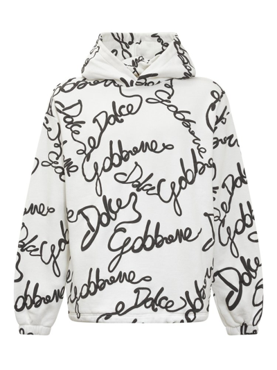 Dolce & Gabbana Babies' Hooded Sweatshirt With Three-dimensional Print In White