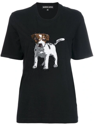 Markus Lupfer Sequin Dog T-shirt